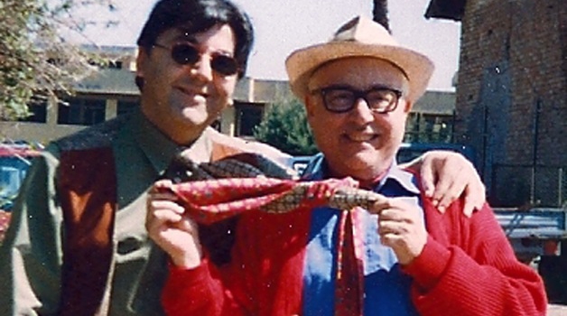 con Oreste Lionello in occasione della registrazione del Prix Italia (Roma, 1998)