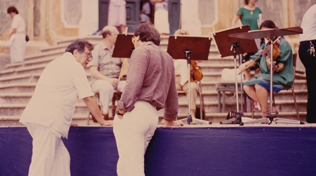 con Luciano Berio (Imperia, 1985)