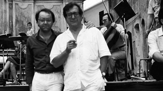 con Luciano Berio (Imperia, 1985)